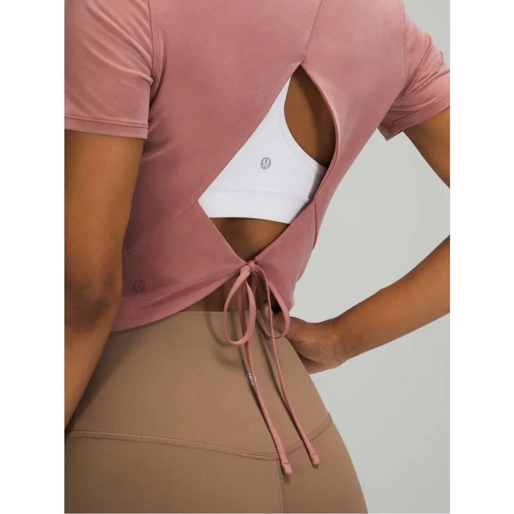 Lululemon Open Tie-Back Short Sleeve - Spiced Chai